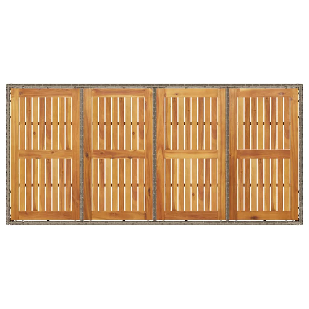 Garten Essgruppe 9 pcs Grau Poly-Rattan