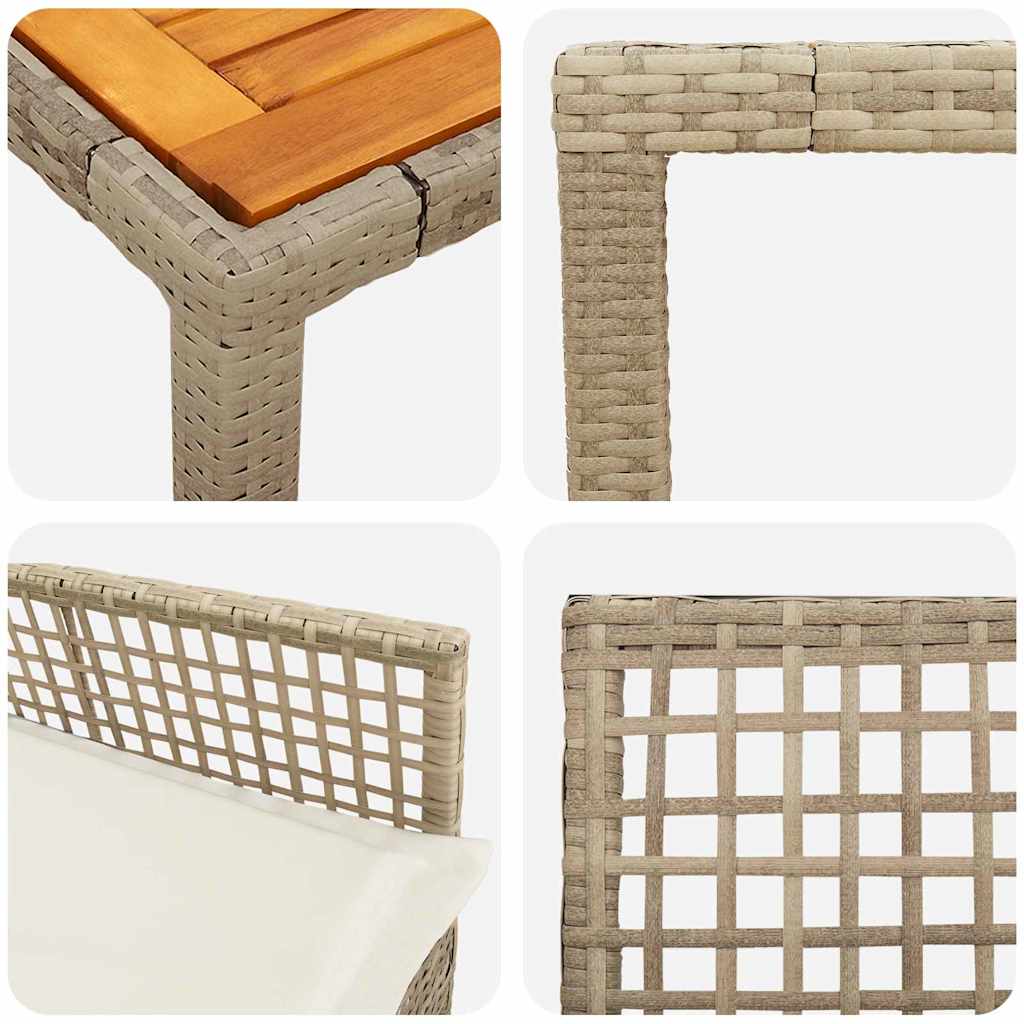 Garten Essgruppe 5 pcs Beige Poly-Rattan