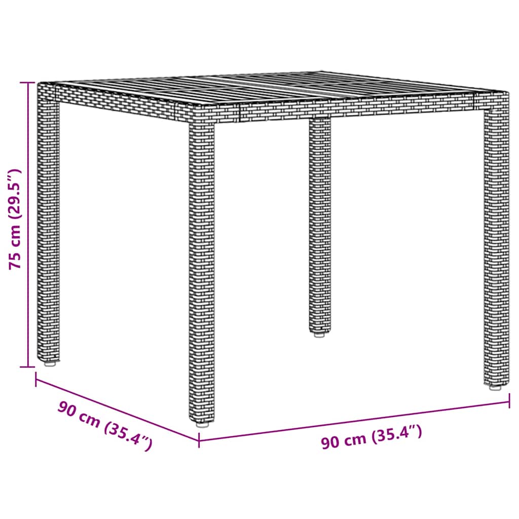 Garten Essgruppe 5 pcs Beige Poly-Rattan