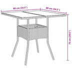 Garten Essgruppe 3 pcs Schwarz Poly-Rattan