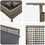 Garten Essgruppe 3 pcs Grau Poly-Rattan