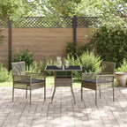 Garten Essgruppe 3 pcs Grau Poly-Rattan