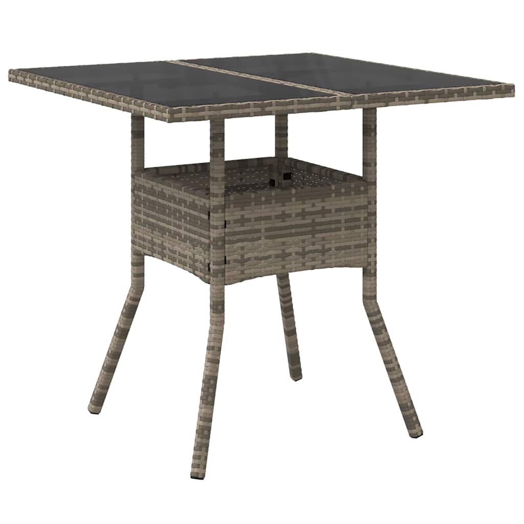 Garten Essgruppe 3 pcs Grau Poly-Rattan