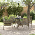 Garten Essgruppe 5 pcs Grau Poly-Rattan