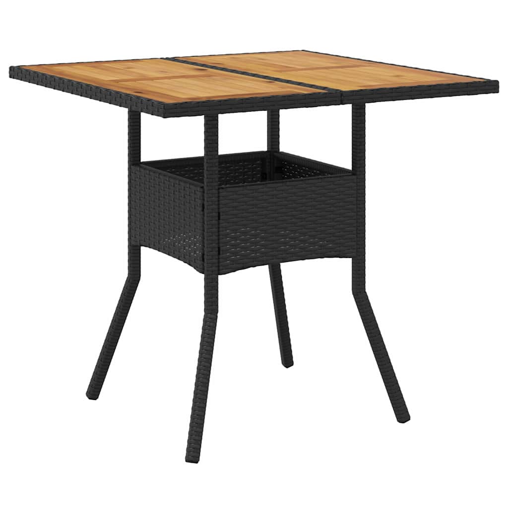 Garten Essgruppe 3 pcs Schwarz Poly-Rattan