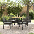 Garten Essgruppe 5 pcs Schwarz Poly-Rattan