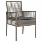 Garten Essgruppe 3 pcs Grau Poly-Rattan