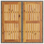 Garten Essgruppe 5 pcs Grau Poly-Rattan