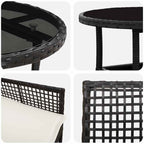 Garten Essgruppe 5 pcs Schwarz Poly-Rattan