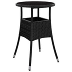 Garten Essgruppe 5 pcs Schwarz Poly-Rattan