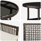 Garten Essgruppe 5 pcs Braun Poly-Rattan
