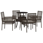 Garten Essgruppe 5 pcs Braun Poly-Rattan