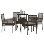 Garten Essgruppe 5 pcs Braun Poly-Rattan