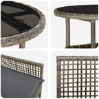 Garten Essgruppe 3 pcs Grau Poly-Rattan