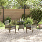 Garten Essgruppe 3 pcs Grau Poly-Rattan