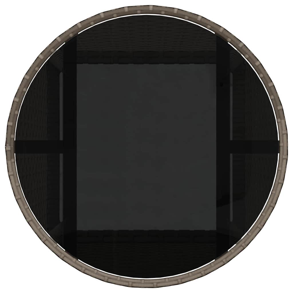 Garten Essgruppe 3 pcs Grau Poly-Rattan