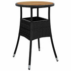 Garten Essgruppe 3 pcs Schwarz Poly-Rattan