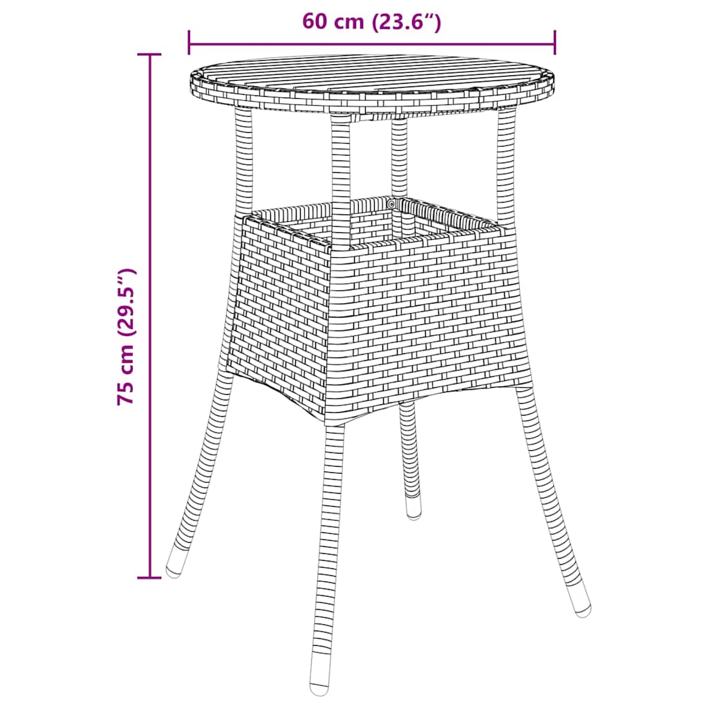 Garten Essgruppe 5 pcs Schwarz Poly-Rattan