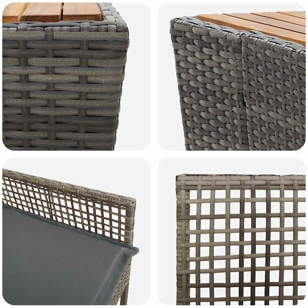 Garten Bistro Set 3 pcs Grau Poly-Rattan