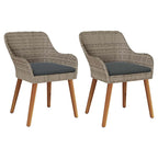 Gartenstuhl 2 pcs Schwarz 62,5 x 55 x 82 cm Poly-Rattan