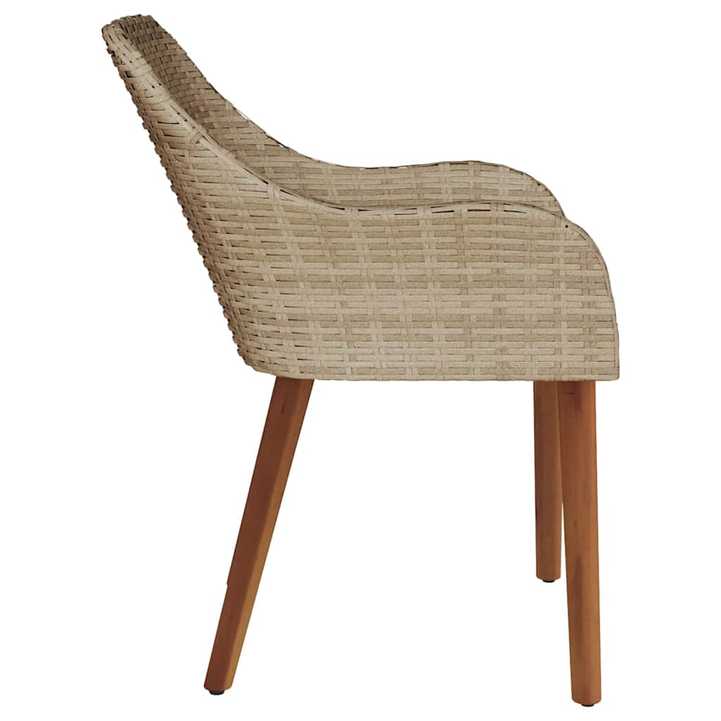 Gartenstuhl 2 pcs Beige 62,5 x 55 x 82 cm Poly-Rattan