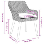 Gartenstuhl 2 pcs Hellgrau 62,5 x 55 x 82 cm Poly-Rattan