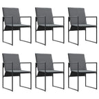 Garten Essgruppe 7 pcs Schwarz Stahl