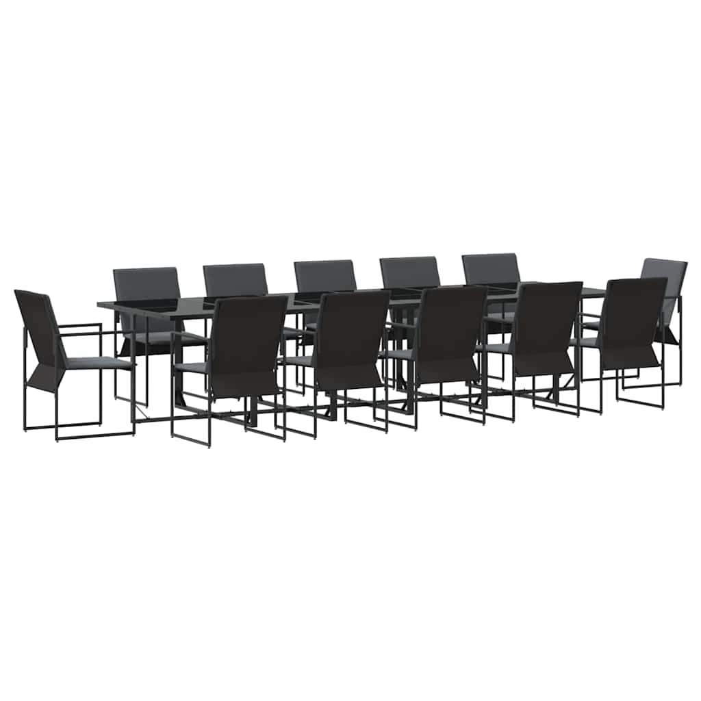 Garten Essgruppe 13 pcs Schwarz Stahl