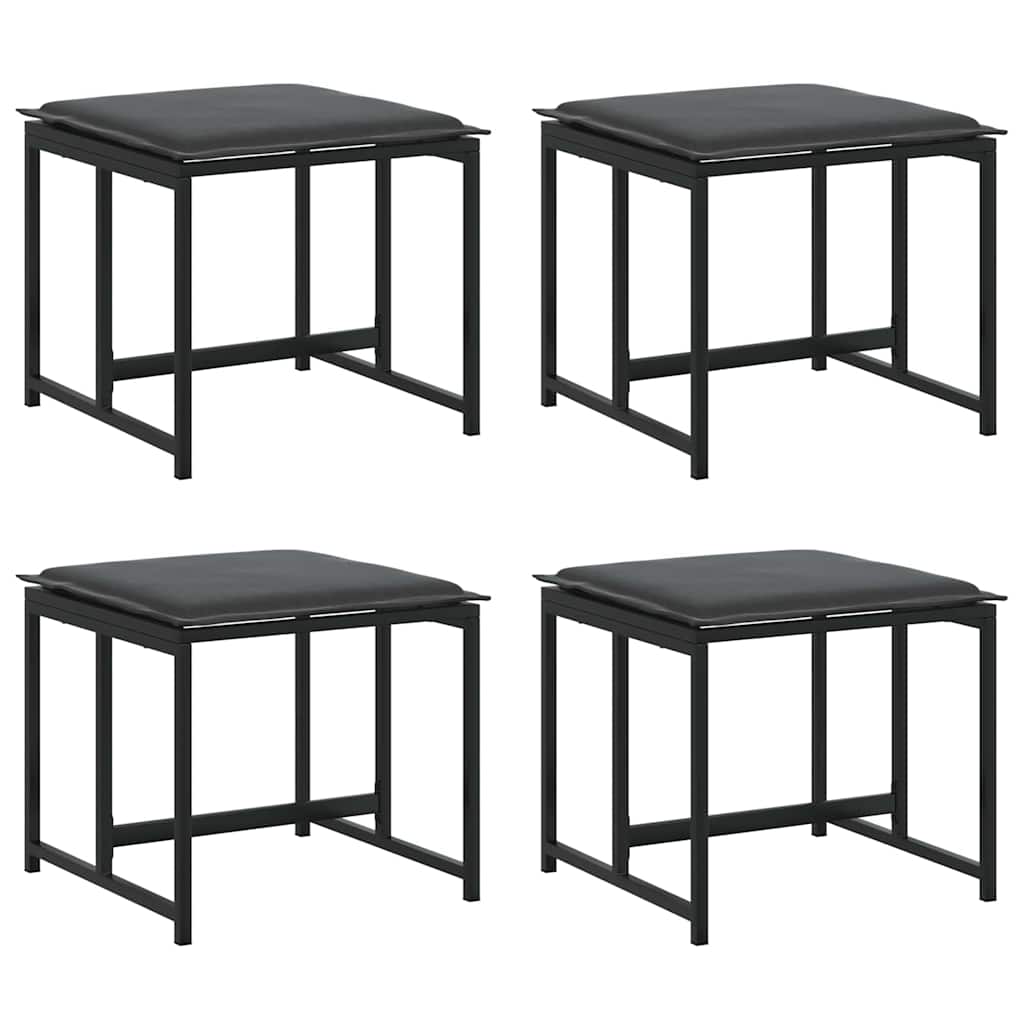 Garten Essgruppe 11 pcs Schwarz Stahl