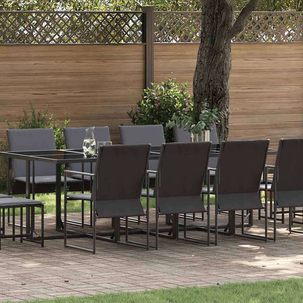 Garten Essgruppe 13 pcs Schwarz Stahl