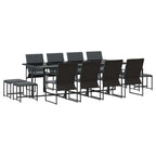 Garten Essgruppe 13 pcs Schwarz Stahl
