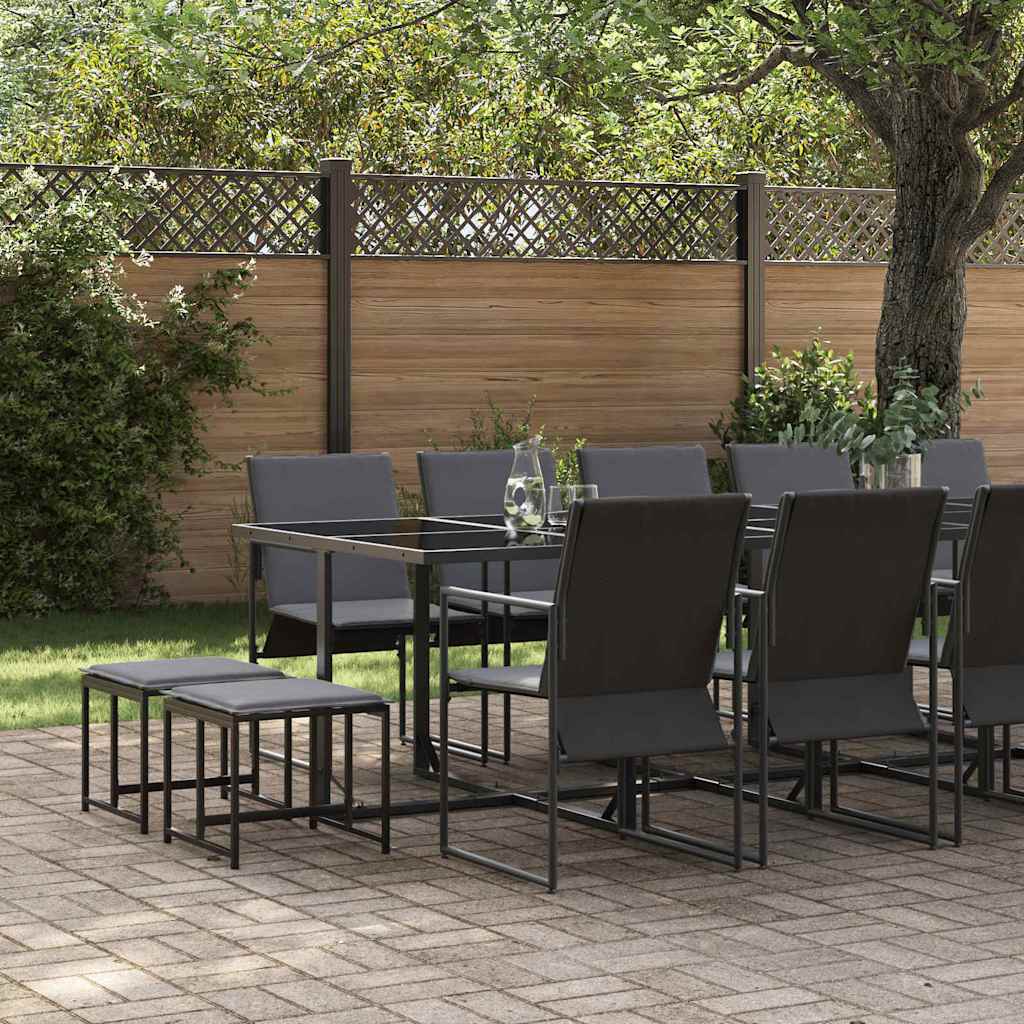 Garten Essgruppe 15 pcs Schwarz Stahl