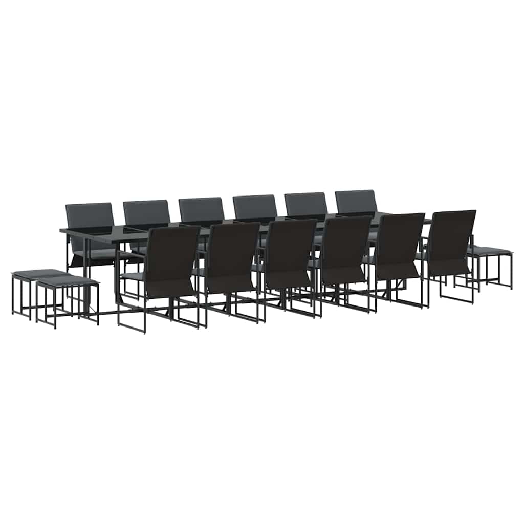 Garten Essgruppe 17 pcs Schwarz Stahl