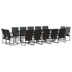 Garten Essgruppe 15 pcs Schwarz Stahl