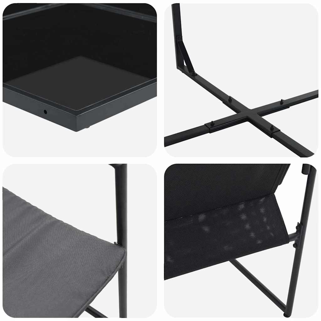 Garten Essgruppe 17 pcs Schwarz Stahl