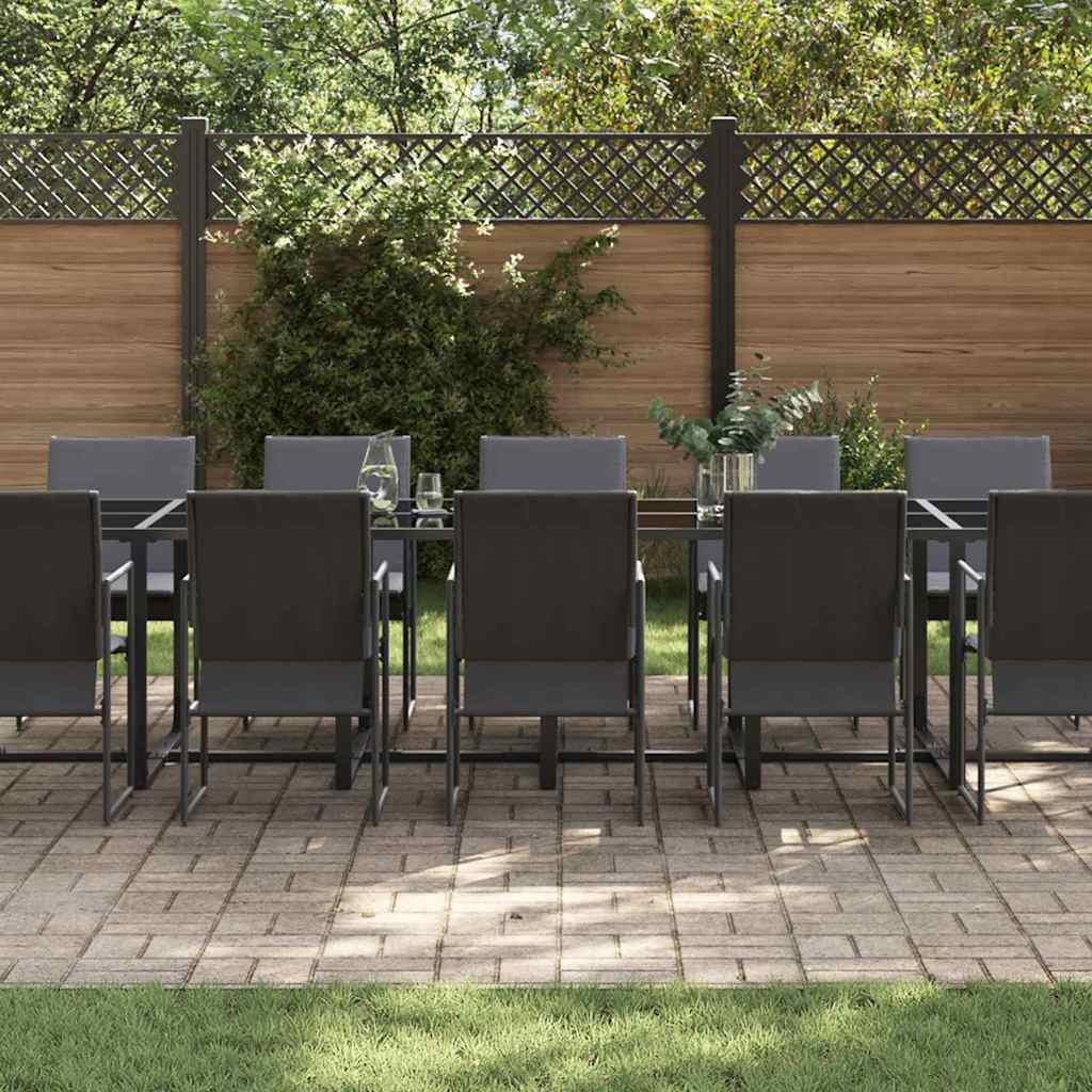 Garten Essgruppe 17 pcs Schwarz Stahl