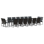 Garten Essgruppe 17 pcs Schwarz Stahl