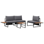 Garten Essgruppe 3 pcs Anthrazit Stahl