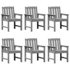 Gartenstuhl 6 pcs Hellgrau 65,5 x 59 x 88 cm Polyethylen