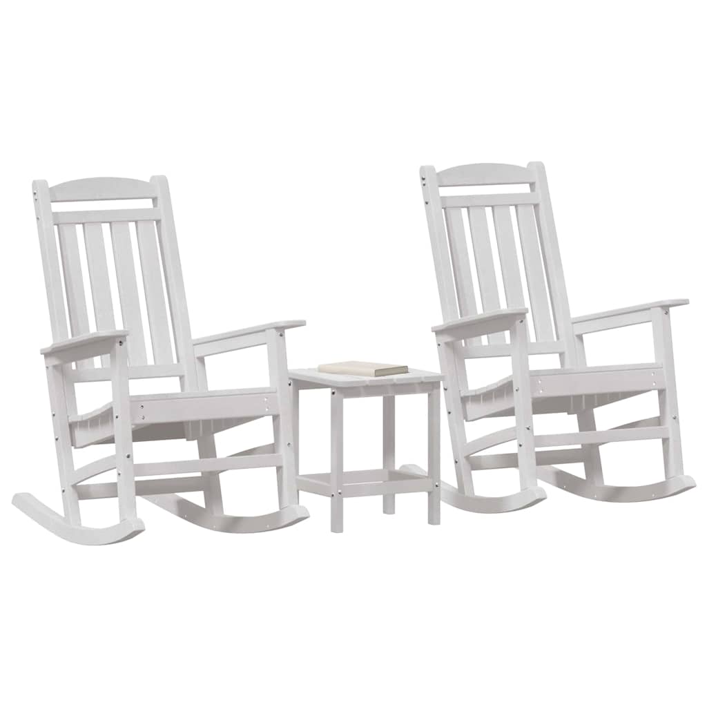 Schaukelstuhl 3 pcs Weiß Polyethylen