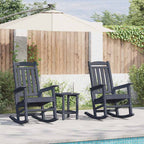 Schaukelstuhl 3 pcs Marineblau Polyethylen