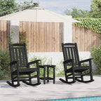Schaukelstuhl 3 pcs Schwarz Polyethylen