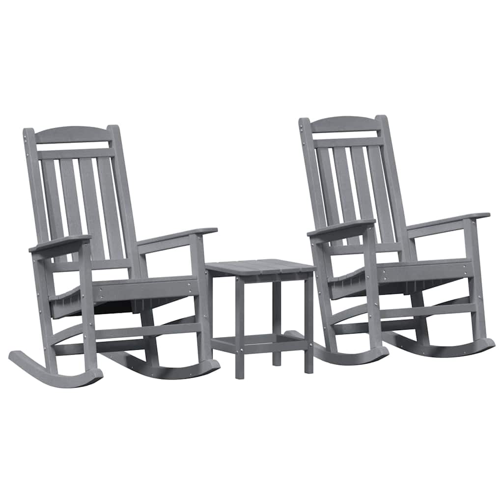 Schaukelstuhl 3 pcs Hellgrau Polyethylen