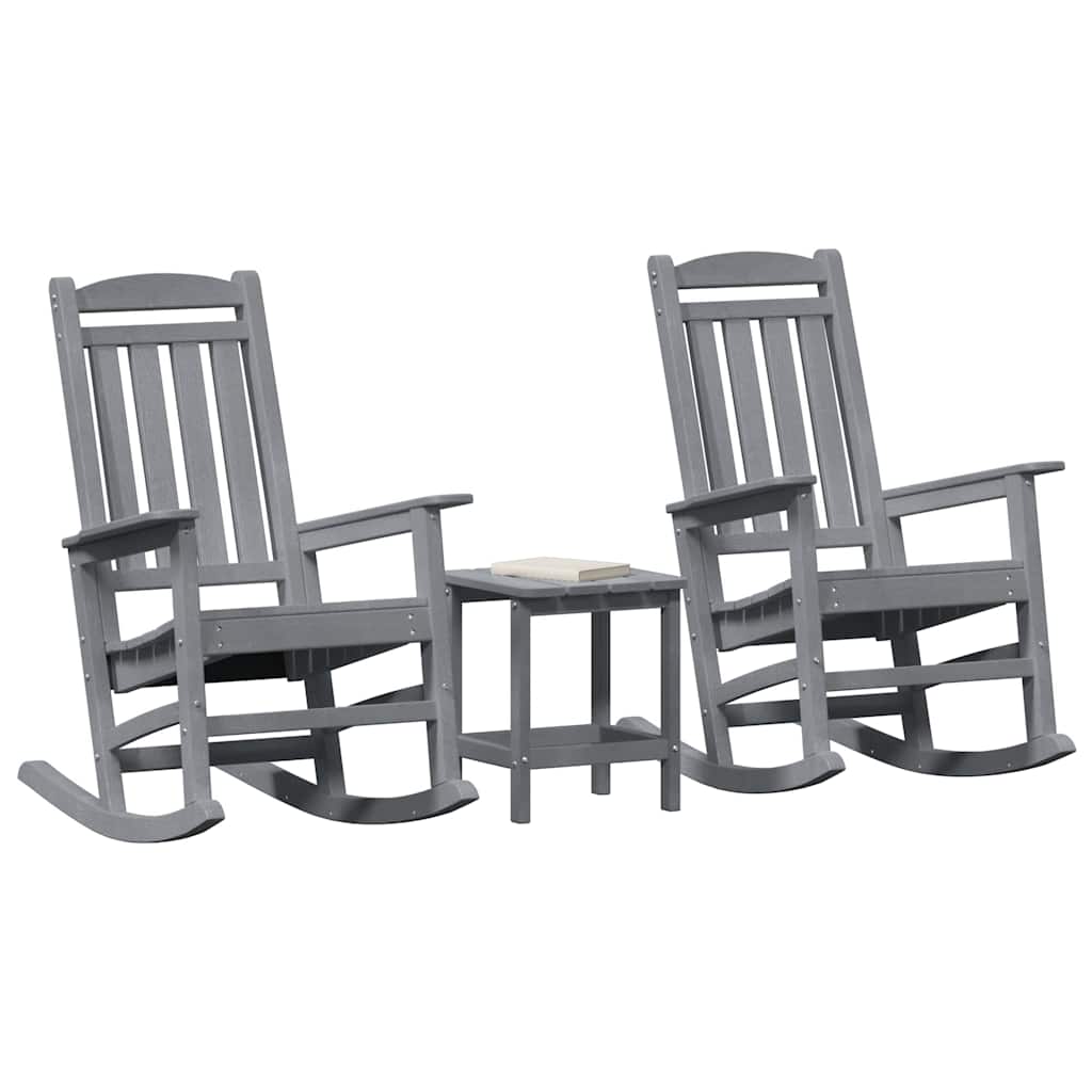 Schaukelstuhl 3 pcs Hellgrau Polyethylen