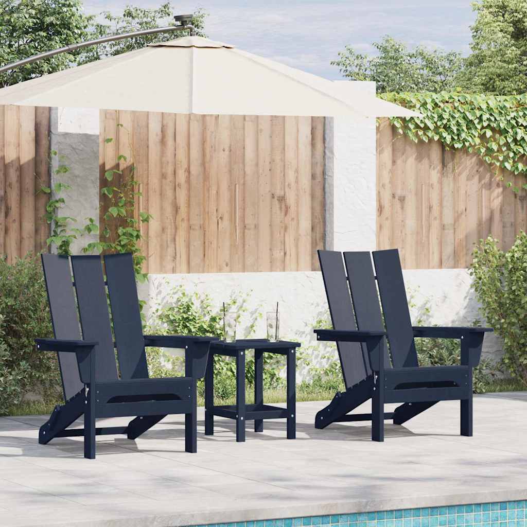 Gartenstuhl 2 pcs Marineblau 80,5 x 74,5 x 92 cm Polyethylen