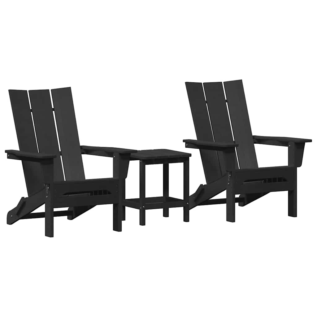 Gartenstuhl 3 pcs Schwarz 80,5 x 74,5 x 92 cm Polyethylen