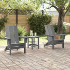 Gartenstuhl 3 pcs Hellgrau 80,5 x 74,5 x 92 cm Polyethylen