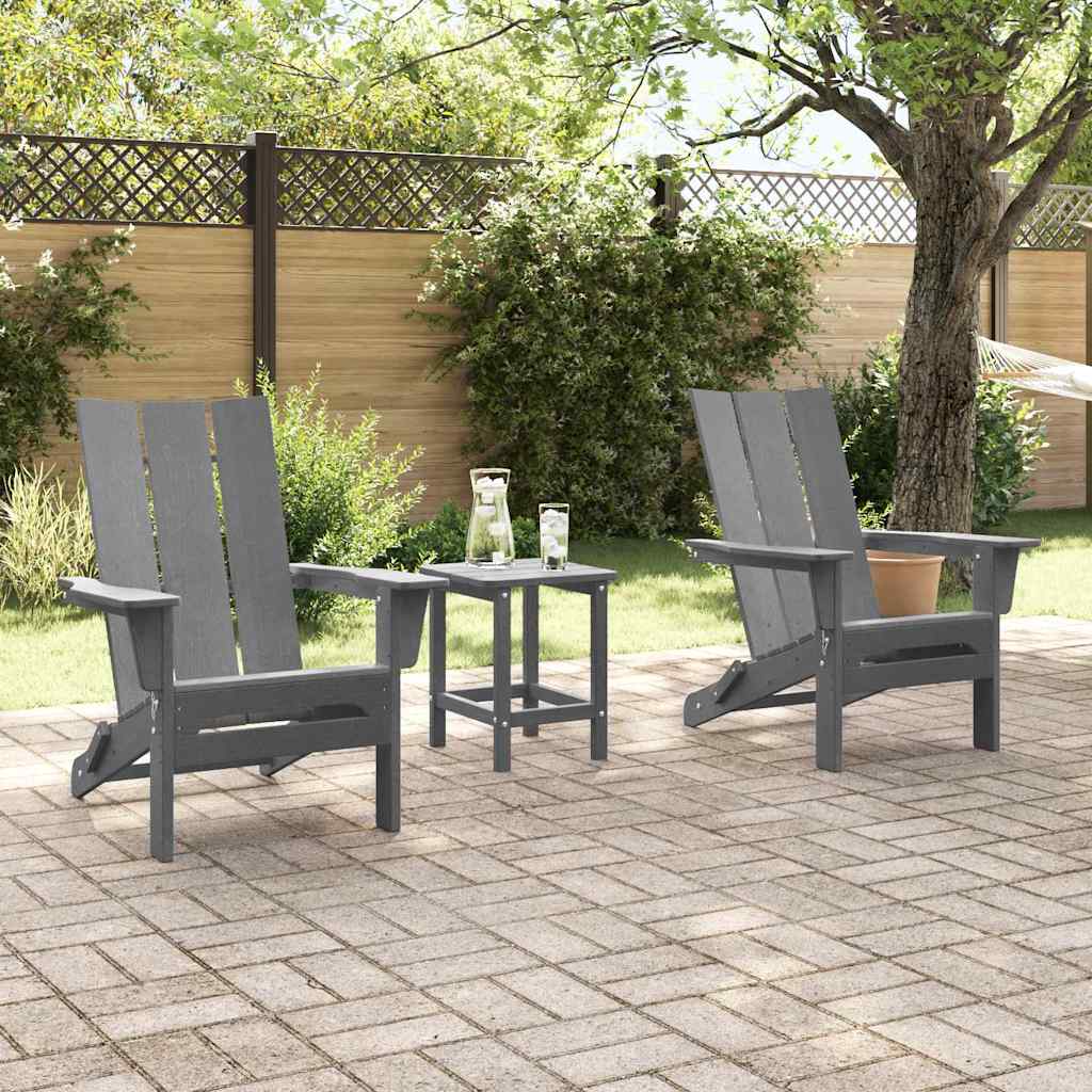 Gartenstuhl 3 pcs Hellgrau 80,5 x 74,5 x 92 cm Polyethylen