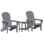 Gartenstuhl 3 pcs Hellgrau Polyethylen