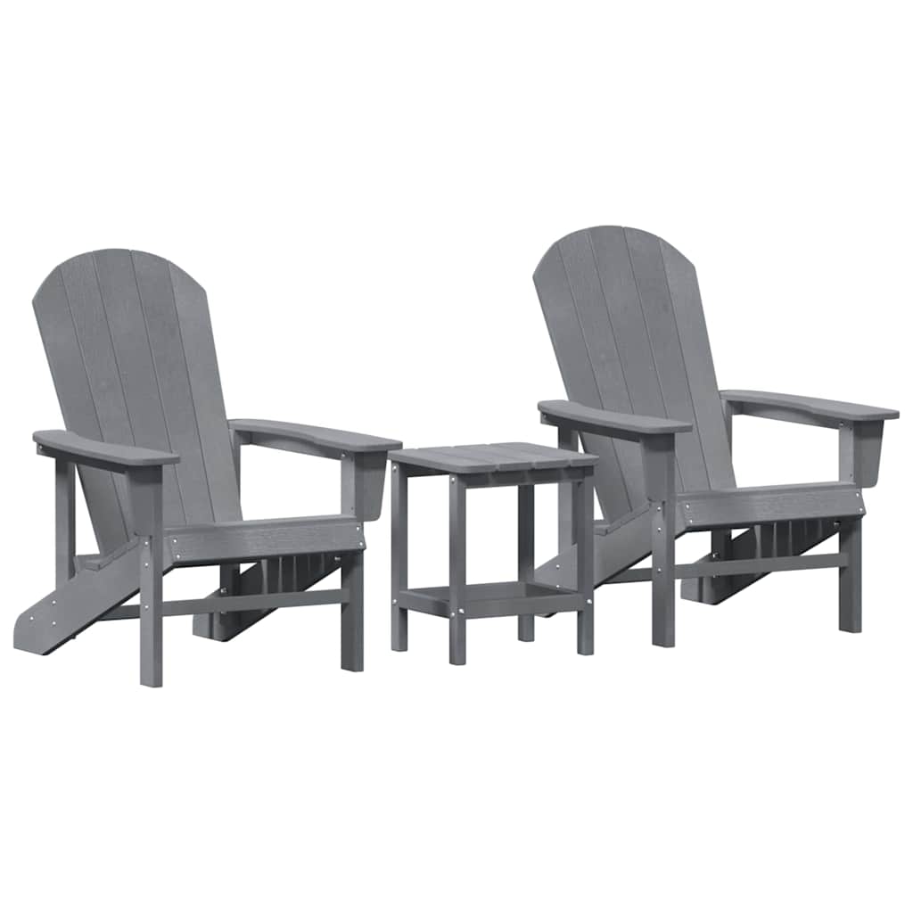 Gartenstuhl 3 pcs Hellgrau Polyethylen